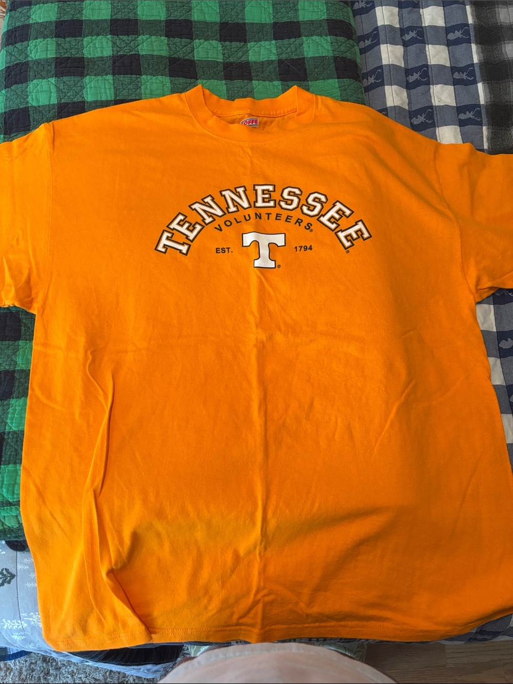 Soffe Bright Orange Tee with Red and White Logo